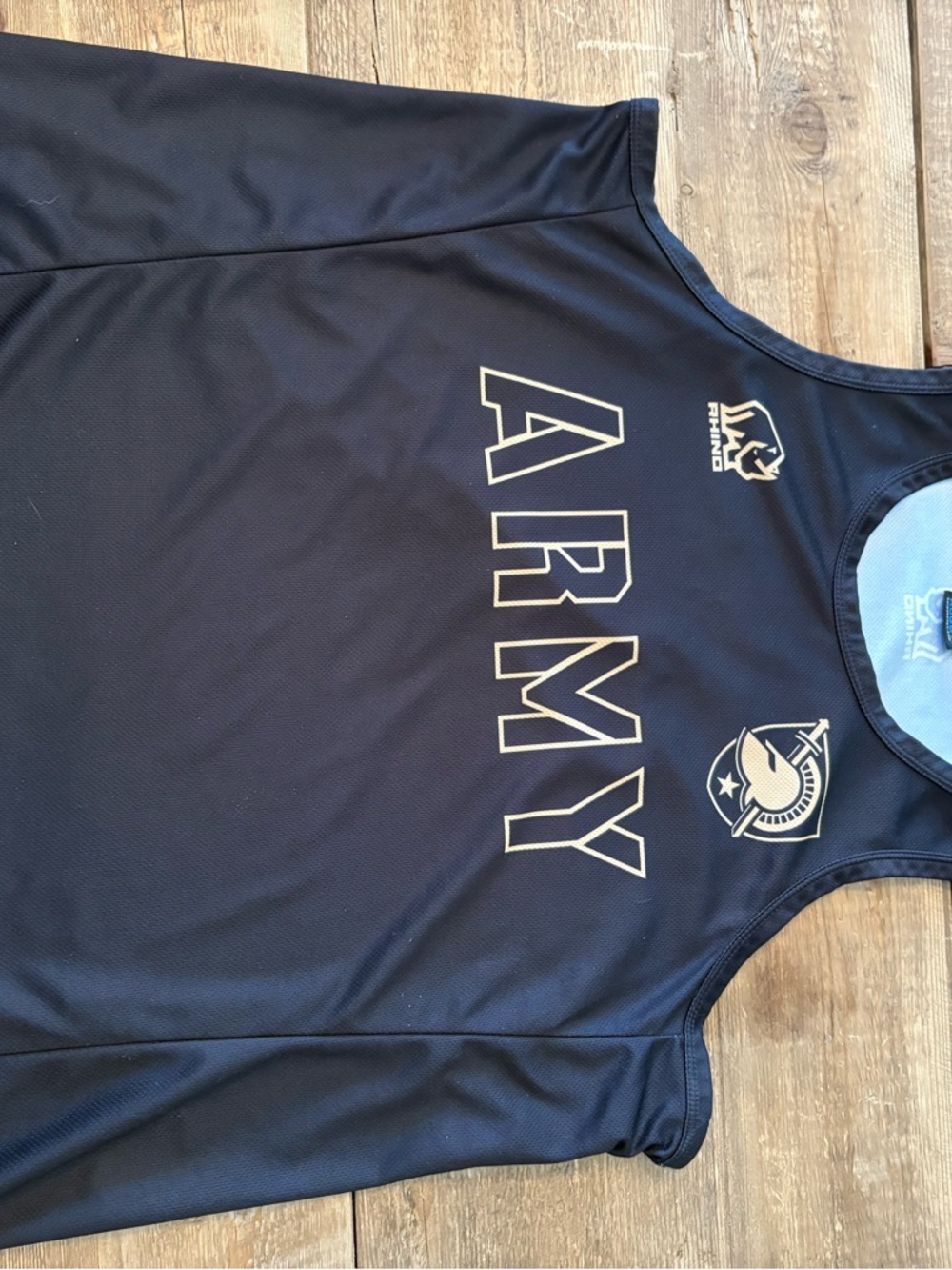 ARMY Logo Athletic Tank Top in Navy with Gold Accents